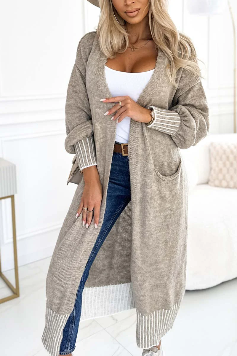 Women's casual loose solid color cardigan